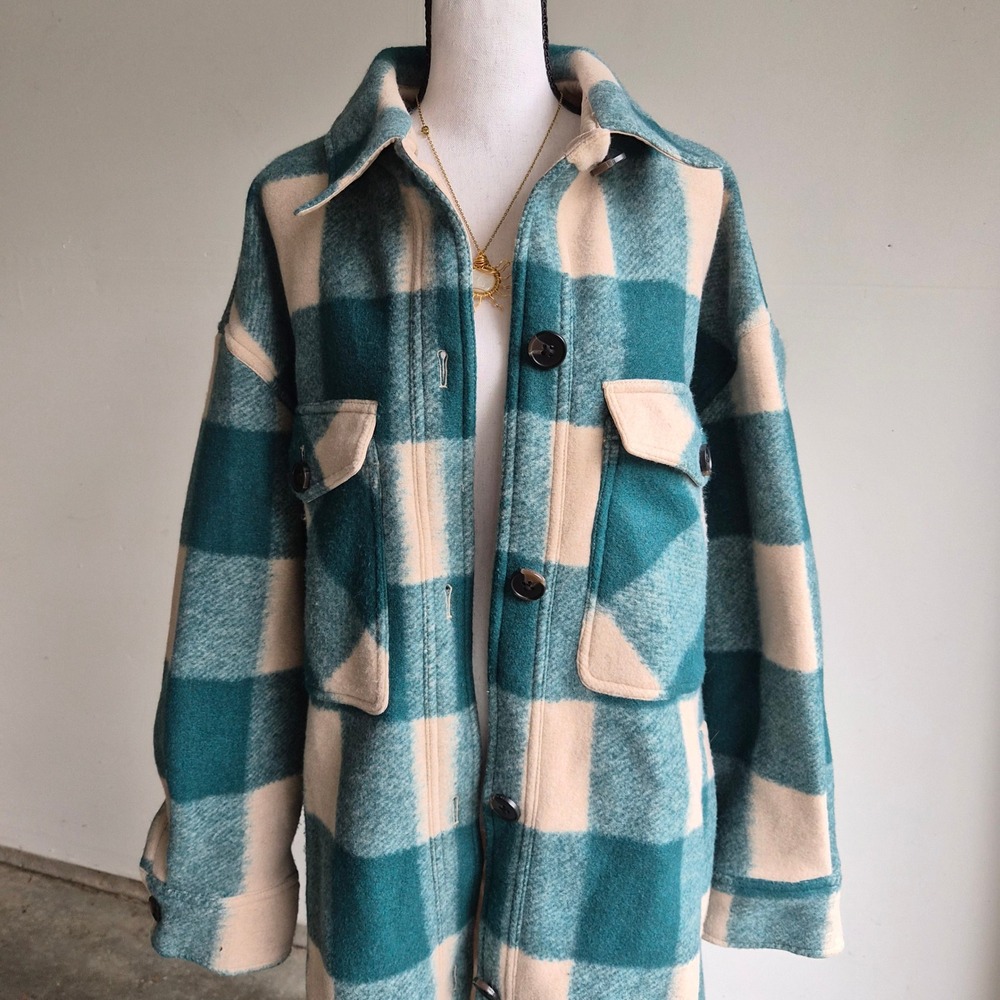 BCBG Plaid Longline Shacket Women XXL Cabincore Fall Lumberjack Granola Flannel